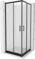 Mexen Rio квадратна душ кабина 80 x 80 см, матирано, черно + под Shower Flat, черен - 860-080-080-70-30-4070B