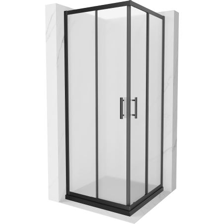 Mexen Rio квадратна душ кабина 90 x 90 см, матирана, черна + Flat поддушово