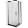Mexen Rio квадратна душ кабина 90 x 90 см, матирана, черна + Flat поддушово