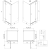 Mexen Lunar T лява отваряема душ кабина 135 x 120 см, прозрачна, четкана мед