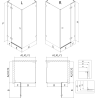 Mexen Lunar L душ кабина с отваряща се врата дясно 100 x 100 см, прозрачна,