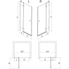 Mexen Lunar L врати за баня с панти, дясни 70 см, прозрачни, черни - 834L-070-000-70-00-P