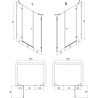 Mexen Lunar врати за душ 125 см, прозрачни, черни - 834S-125-050-70-00-L