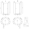 Mexen Lunar петстенна душ кабина с лява врата 90 x 90 см, прозрачна, матиран никел - 831-090L-090P-97-00-L