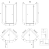 Mexen Lunar L петстенна душ кабина лява 100 x 100 см, прозрачна, хром - 831L-100L-100P-01-00-L
