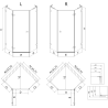 Mexen Lunar L петостенна душ кабина, лява, 80 x 100 см, прозрачна, бяла - 831L-080L-100P-20-00-L