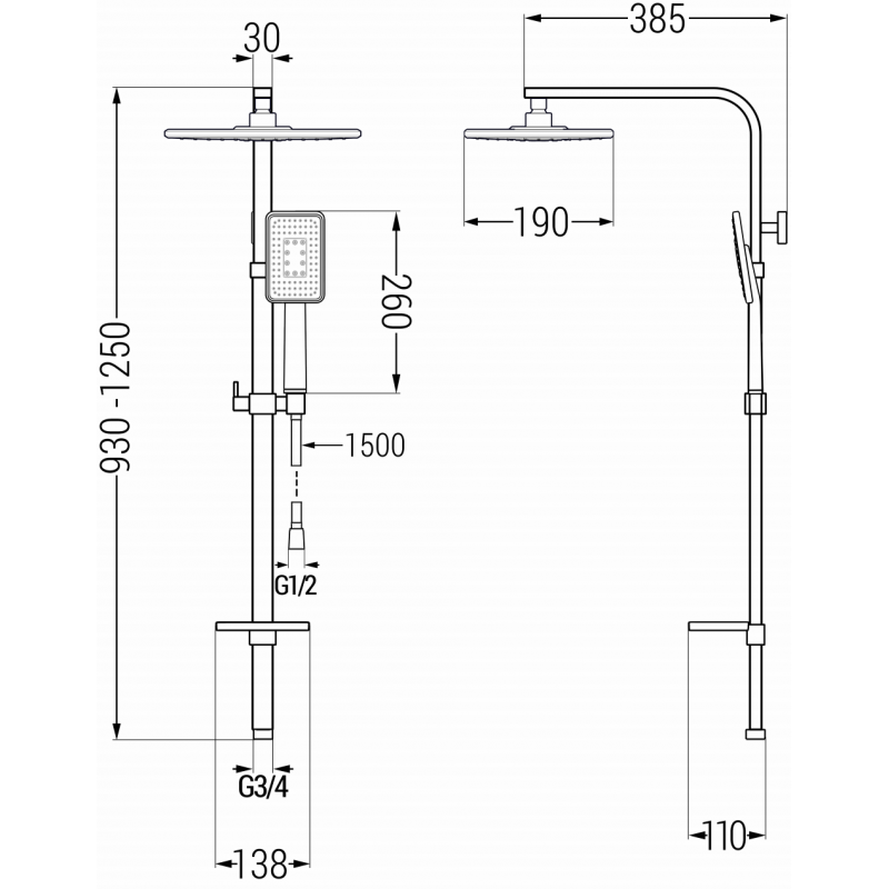 Mexen Q54 душ колона, бяла/хром - 798545495-21