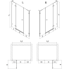 Mexen Lunar L десни душ врати с панти, 130 см, прозрачно, черно - 834SL-130-050-70-00-P
