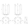 Mexen Lunar полукръгла душ кабина 100 x 100 см, прозрачна, розово злато - 833-100L-100P-60-00