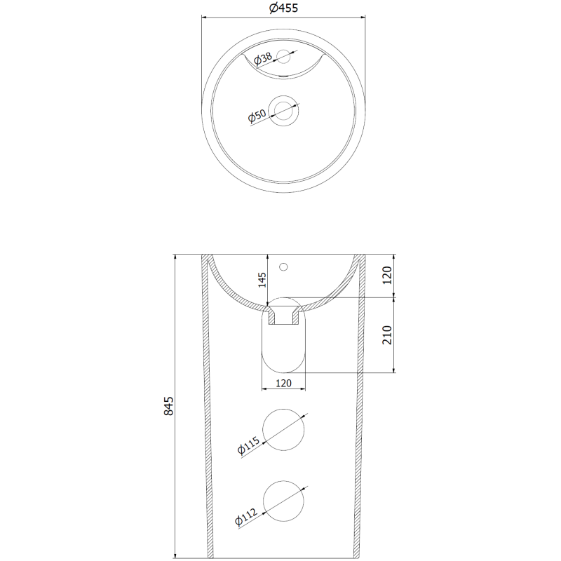 Mexen Mana самостоятелна мивка 45 x 45 cm, бяла - 26074600