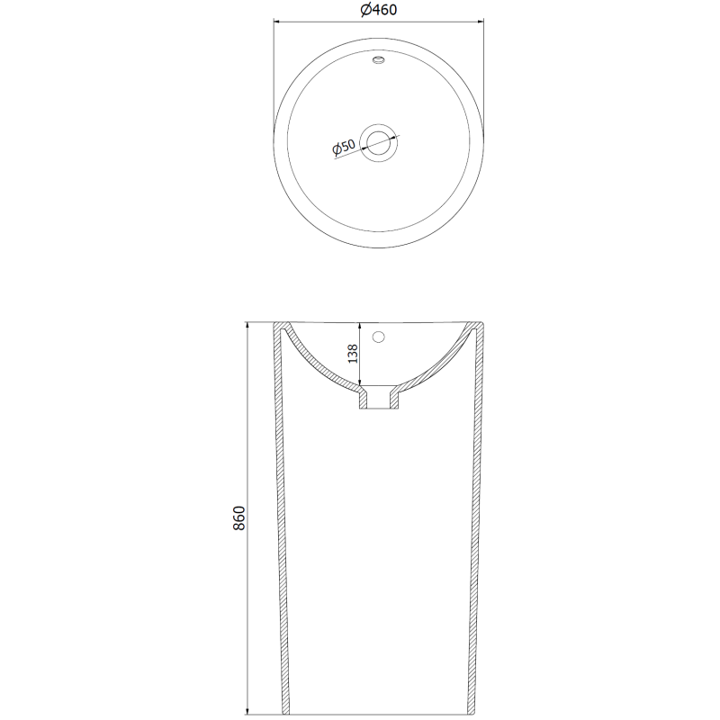 Mexen Nerda свободностояща мивка 46 x 46 см, бяла - 26084600
