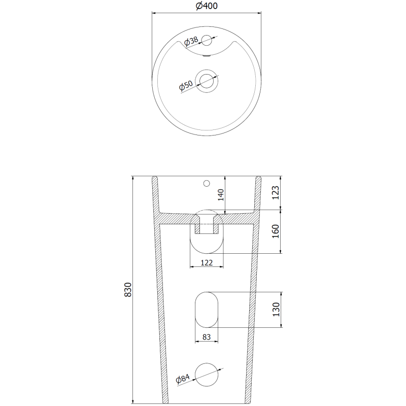 Mexen Rena самостоятелна мивка 40 x 40 см, бяла - 26014000