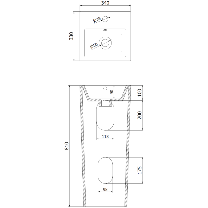 Mexen Sira свободностояща мивка 34 x 33 см, бяла - 26023300