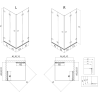 Mexen Lunar-F Duo сгъваема душ кабина 100 x 100 см, прозрачна, златисто матова - 836-100L-100P-55-00