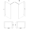 Mexen Lunar стъклена стена Walk-in лява 50 x 200 см, прозрачна 8 мм, хром - 830-050-000-01-00-L