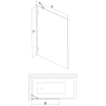 Mexen Lunar душ екран с 1 крило 70 x 150 cm, прозрачен, gun metal - 897-070-000-95-00