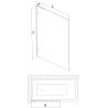 Mexen Lunar L параван за вана 1-крилен 50 x 150 см, прозрачен, четкана мед - 897L-050-000-65-00