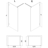 Mexen Lunar душ стена Walk-in лява 50 x 200 cm, прозрачна 8 mm, черна - 830-050-000-70-00-L