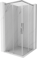 Mexen Rox Duo плъзгаща се душ кабина 80 x 80 см, прозрачна, хром - 8C2D-080-080-01-00