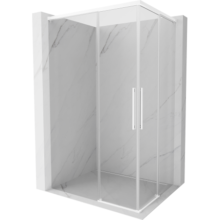 Mexen Rox Разтегаема душ кабина Duo 80 x 75 см, прозрачна, бяла - 8C2D-080-075-20-00