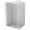 Mexen Rox Разтегаема душ кабина Duo 80 x 75 см, прозрачна, бяла - 8C2D-080-075-20-00