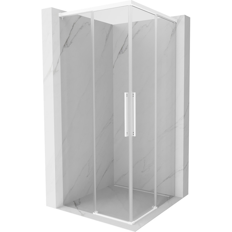 Mexen Rox Двойна плъзгаща се душ кабина 85 x 85 см, прозрачна, бяла - 8C2D-085-085-20-00