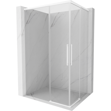 Mexen Rox Двойна плъзгаща душ кабина 90 x 85 см, прозрачна, бяла - 8C2D-090-085-20-00