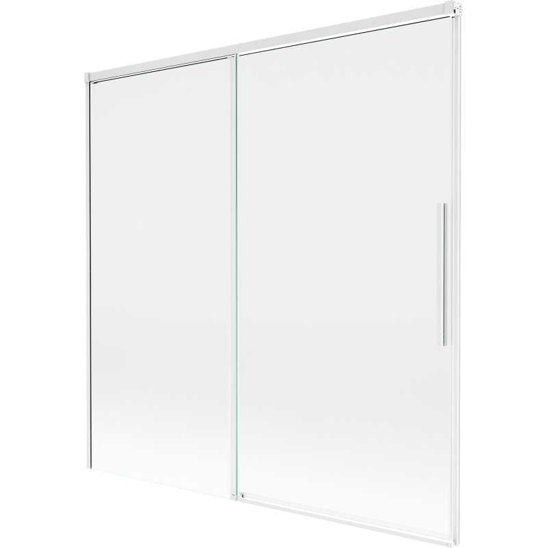 Mexen Rox параван за вана, плъзгащ се с 2 крила 160 x 150 см, прозрачен, бял - 8C9-160-001-20-00