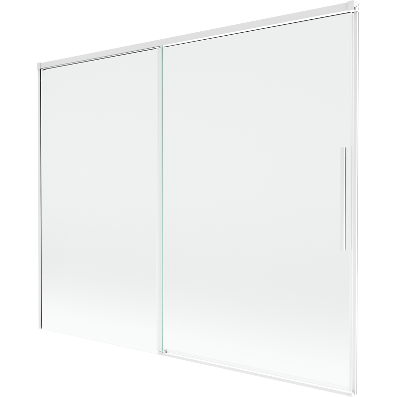 Mexen Rox параван за вана, 2-крилен плъзгащ се 190 x 150 cm, прозрачен, бял - 8C9-190-001-20-00