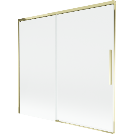 Mexen Rox параван за вана двукрилен разтегателен 170 x 150 см, прозрачен, златен - 8C9-170-001-50-00