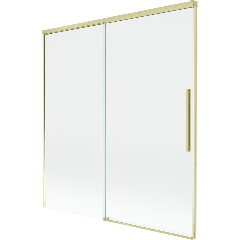 Mexen Rox двукрила разтегателна вана 150 x 150 cm, прозрачен, златисто четкан - 8C9-150-001-55-00