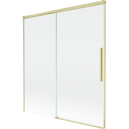 Mexen Rox двукрила разтегателна вана 150 x 150 cm, прозрачен, златисто четкан - 8C9-150-001-55-00