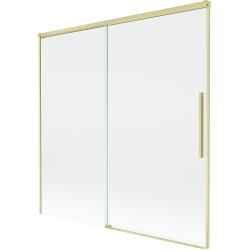 Mexen Rox параван за вана, плъзгащ се с 2 крила, 160 x 150 см, прозрачен, златисто матиран - 8C9-160-001-55-00