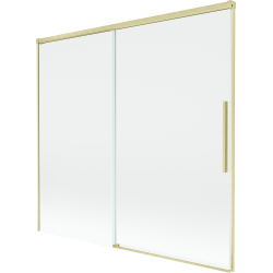 Mexen Rox двукрилен разтегателен параван за вана 170 x 150 см, прозрачен, златист матов - 8C9-170-001-55-00