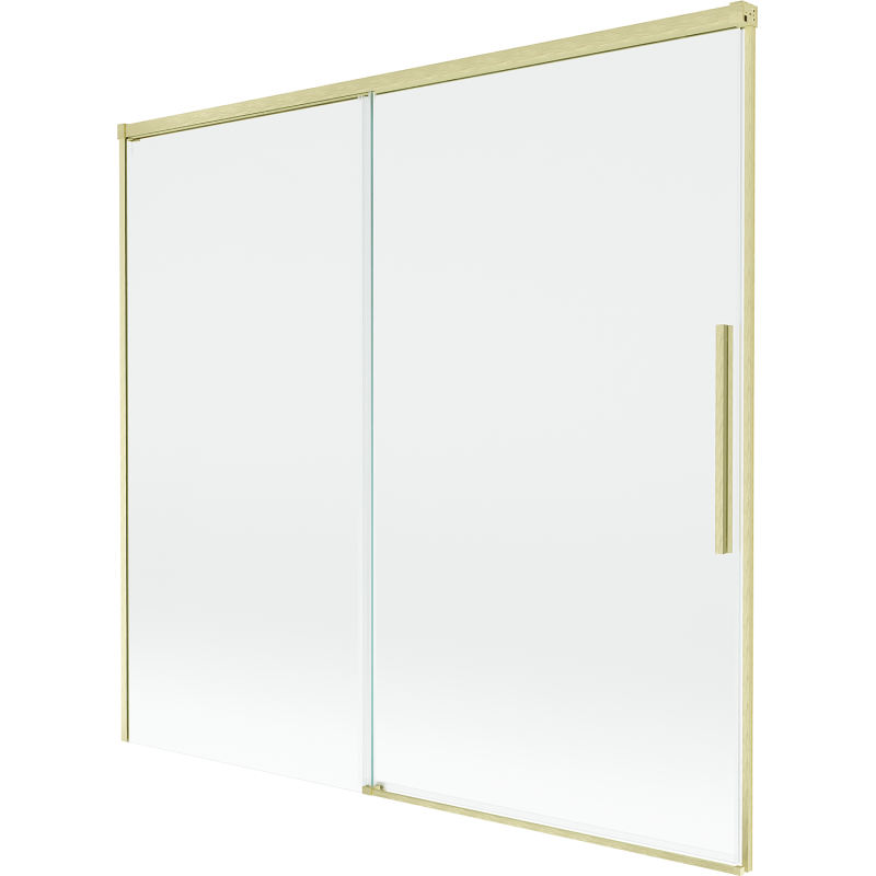 Mexen Rox двукрилен разтегателен параван за вана 170 x 150 см, прозрачен, златист матов - 8C9-170-001-55-00
