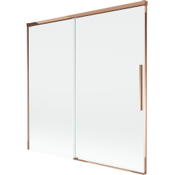 Mexen Rox двукрилен плъзгащ се параван за вана 160 x 150 см, прозрачен, розово злато - 8C9-160-001-60-00