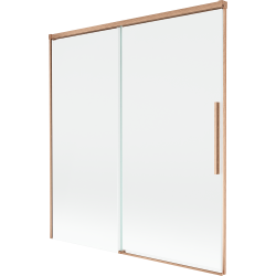 Mexen Rox двукрилен плъзгащ се параван за вана 150 x 150 см, прозрачен, четкана мед - 8C9-150-001-65-00