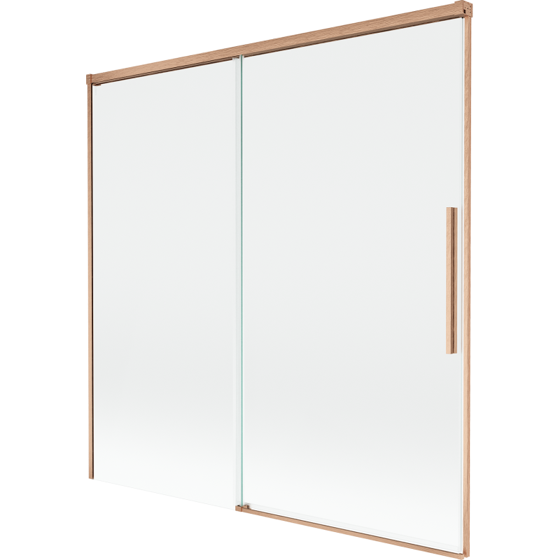 Mexen Rox параван за вана с 2 крила, плъзгащ се 160 x 150 см, прозрачен, изчеткана мед - 8C9-160-001-65-00