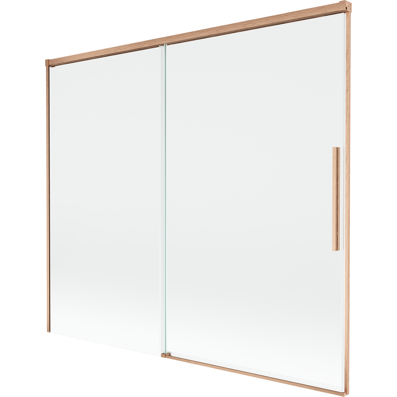 Mexen Rox двукрила плъзгаща врата за вана 180 x 150 см, прозрачно стъкло, четкана мед - 8C9-180-001-65-00