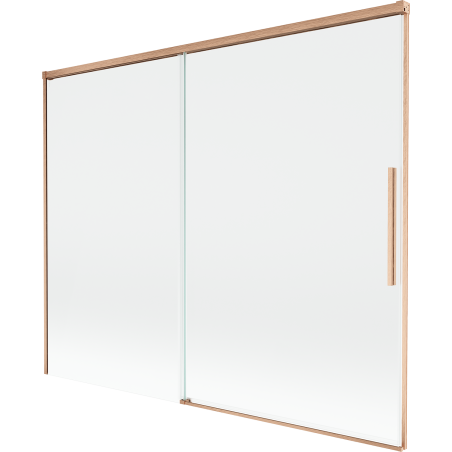 Mexen Rox параван за вана, двукрилен плъзгащ се 190 x 150 см, прозрачен, четкан мед - 8C9-190-001-65-00