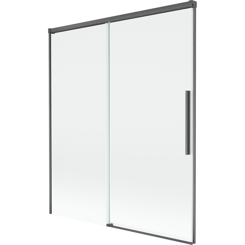 Mexen Rox параван за вана 2-крилен издърпващ се 140 x 150 см, прозрачен, оръжеен сив матиран - 8C9-140-001-66-00