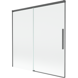 Mexen Rox параван за вана, двукрилен плъзгащ се, 160 x 150 см, прозрачен, четкан пистолетно сив - 8C9-160-001-66-00