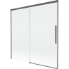 Mexen Rox параван за вана, двукрилен плъзгащ се, 160 x 150 см, прозрачен, четкан пистолетно сив - 8C9-160-001-66-00