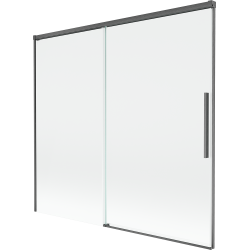 Mexen Rox двукрилен плъзгащ се параван за вана 170 x 150 см, прозрачен, четкан в цвят gun gray - 8C9-170-001-66-00