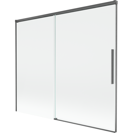 Mexen Rox вана параван, 2-крилен плъзгащ се 180 x 150 cm, прозрачен, четкано оръжие сив - 8C9-180-001-66-00