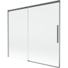 Mexen Rox вана параван, 2-крилен плъзгащ се 180 x 150 cm, прозрачен, четкано оръжие сив - 8C9-180-001-66-00