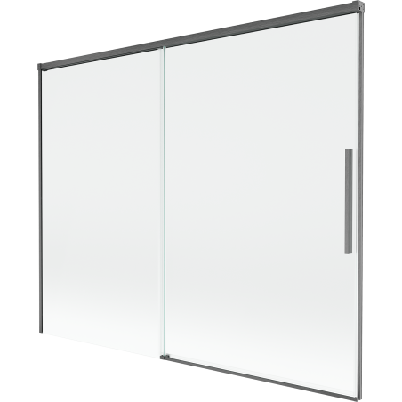 Mexen Rox душ-преграда, плъзгаща се с 2 крила, 190 x 150 см, прозрачна, четка сив металик - 8C9-190-001-66-00