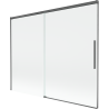 Mexen Rox душ-преграда, плъзгаща се с 2 крила, 190 x 150 см, прозрачна, четка сив металик - 8C9-190-001-66-00
