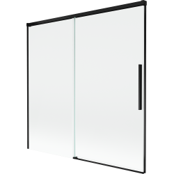 Mexen Rox стъклен параван за вана, двуметров плъзгащ се, 160 x 150 см, прозрачен, черен - 8C9-160-001-70-00
