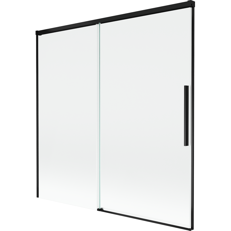 Mexen Rox стъклен параван за вана, двуметров плъзгащ се, 160 x 150 см, прозрачен, черен - 8C9-160-001-70-00